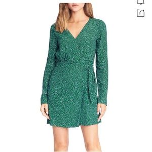 Sanctuary micro cheetah wrap dress, emerald green
